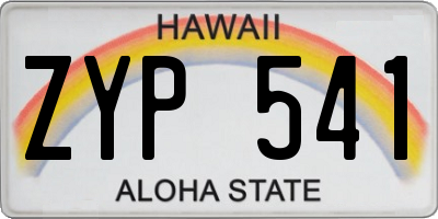 HI license plate ZYP541