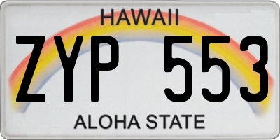 HI license plate ZYP553