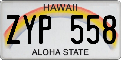 HI license plate ZYP558