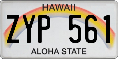 HI license plate ZYP561