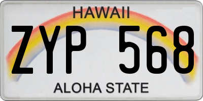 HI license plate ZYP568