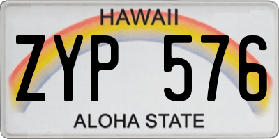 HI license plate ZYP576