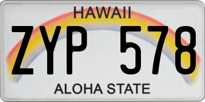 HI license plate ZYP578