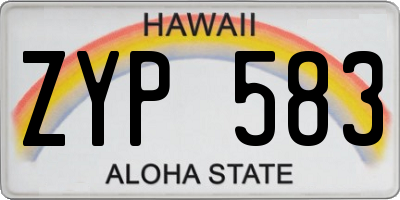 HI license plate ZYP583