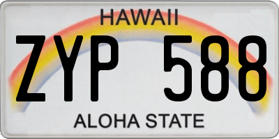 HI license plate ZYP588