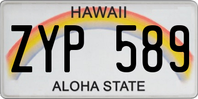 HI license plate ZYP589