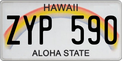 HI license plate ZYP590