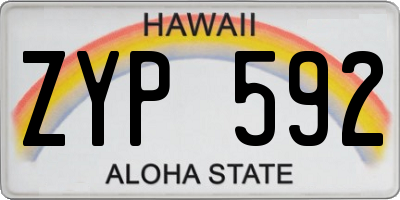 HI license plate ZYP592