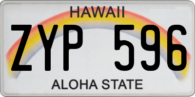 HI license plate ZYP596