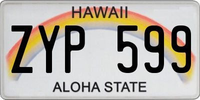 HI license plate ZYP599