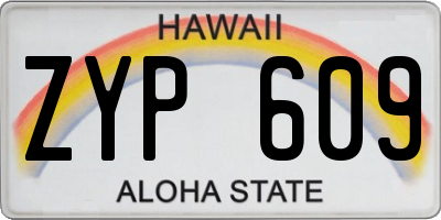 HI license plate ZYP609