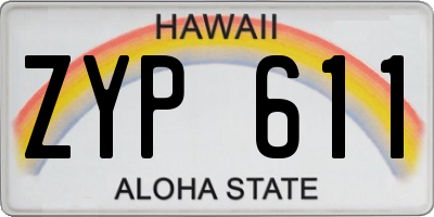 HI license plate ZYP611