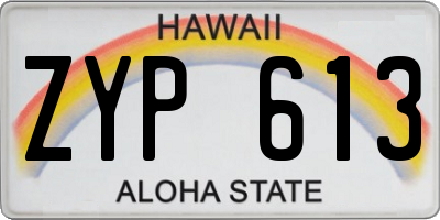 HI license plate ZYP613