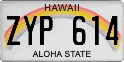 HI license plate ZYP614