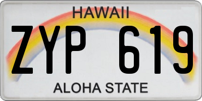 HI license plate ZYP619