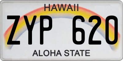 HI license plate ZYP620