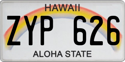 HI license plate ZYP626