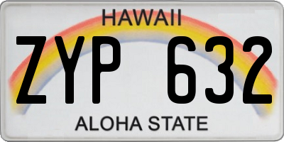 HI license plate ZYP632