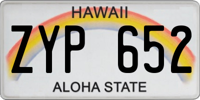 HI license plate ZYP652