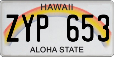 HI license plate ZYP653
