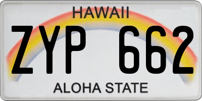 HI license plate ZYP662