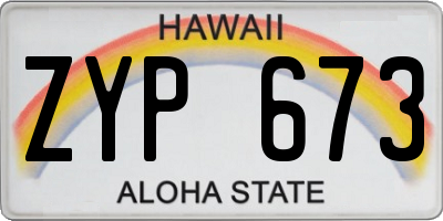 HI license plate ZYP673