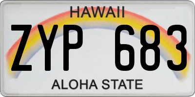 HI license plate ZYP683