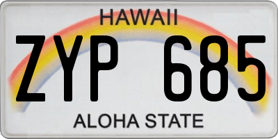 HI license plate ZYP685