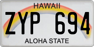 HI license plate ZYP694