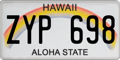 HI license plate ZYP698