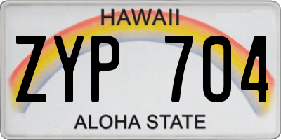 HI license plate ZYP704
