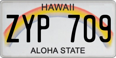 HI license plate ZYP709