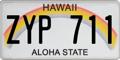 HI license plate ZYP711