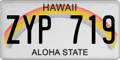HI license plate ZYP719
