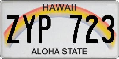 HI license plate ZYP723