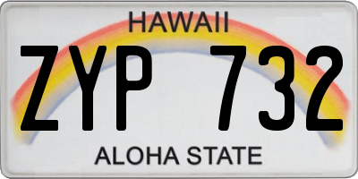 HI license plate ZYP732