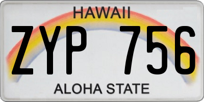 HI license plate ZYP756