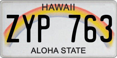 HI license plate ZYP763