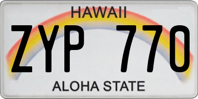 HI license plate ZYP770