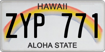 HI license plate ZYP771