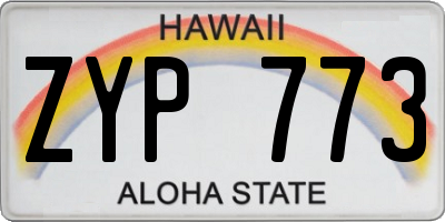 HI license plate ZYP773