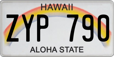 HI license plate ZYP790