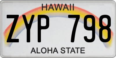 HI license plate ZYP798