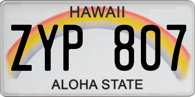 HI license plate ZYP807
