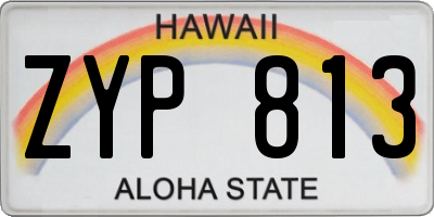 HI license plate ZYP813