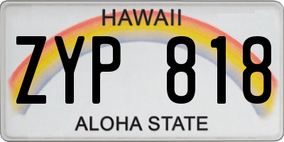 HI license plate ZYP818