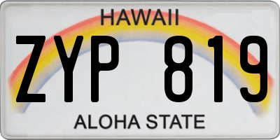 HI license plate ZYP819