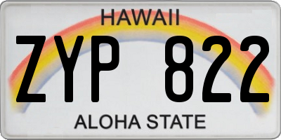 HI license plate ZYP822