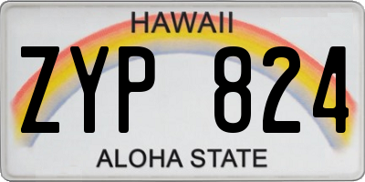 HI license plate ZYP824