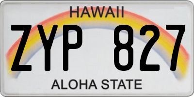 HI license plate ZYP827